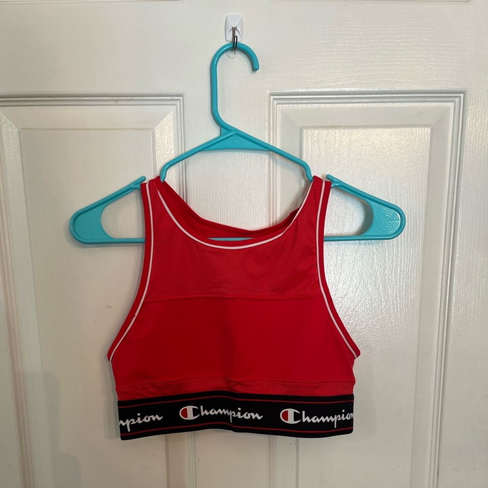 Red Champion High Neck Sports Bra